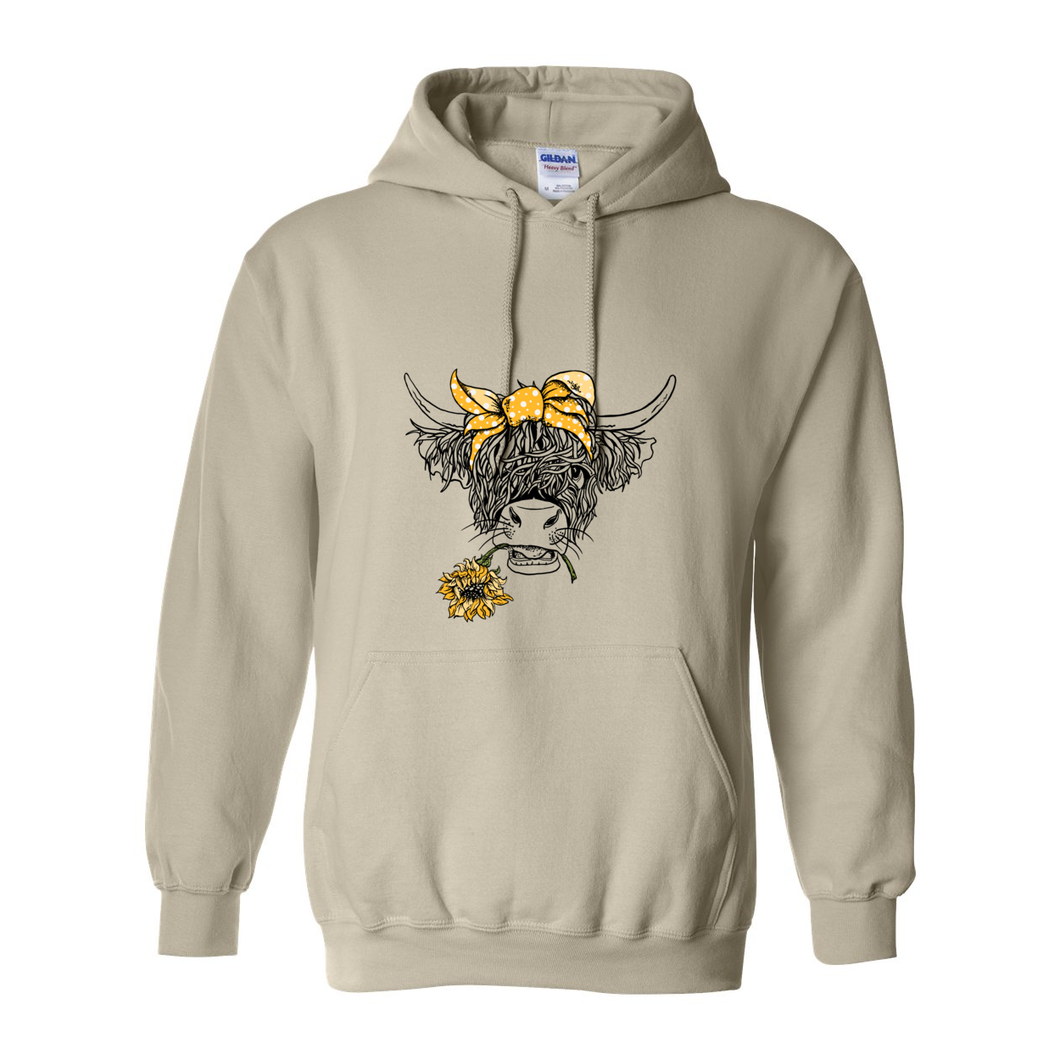 Cowgirl Roots™ Shaggy Cow, Pull Over Front Pocket Hoodies