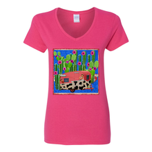 Load image into Gallery viewer, Cactus Cowgirl V-Neck Cotton T-Shirts
