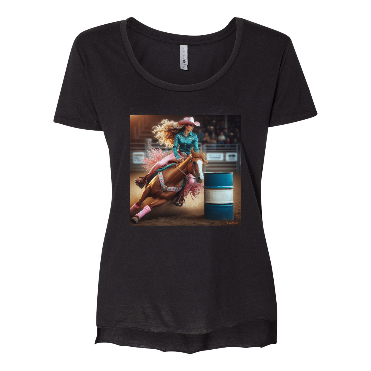 Turn N Burn Barrel Racer Scoop Neck T Shirts