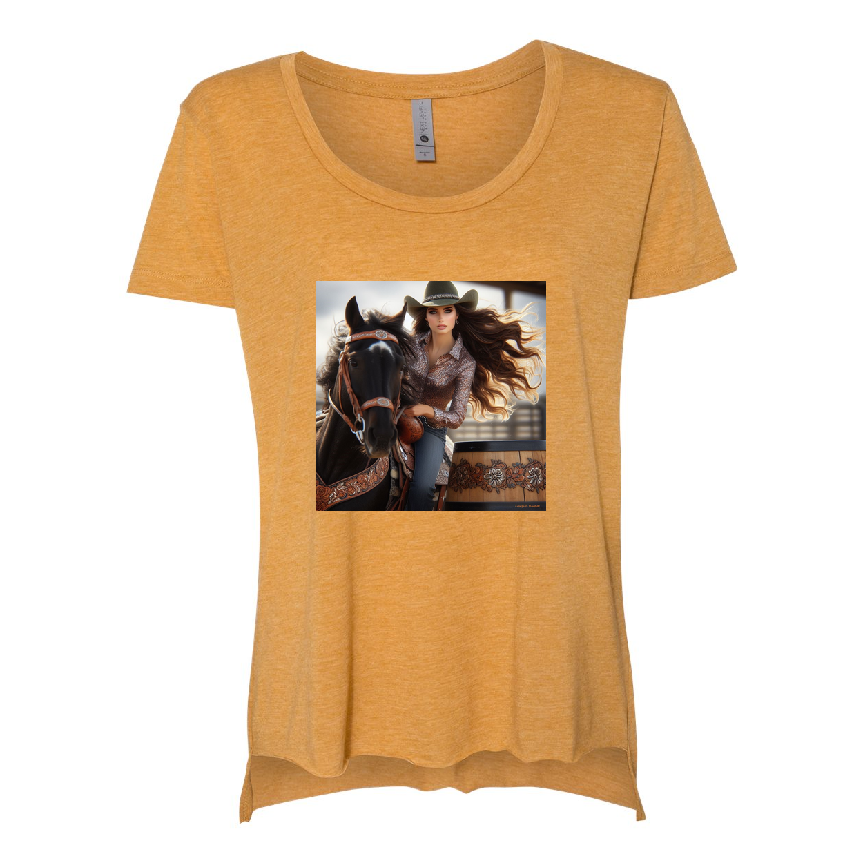 Rodeo Barrel Racer Scoop Neck T Shirt