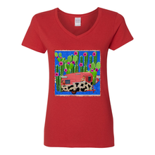 Load image into Gallery viewer, Cactus Cowgirl V-Neck Cotton T-Shirts

