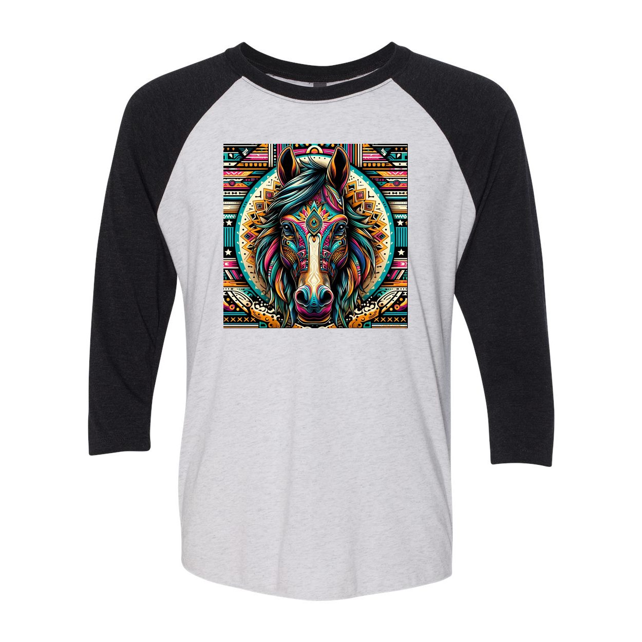 Tribal Horse Dusty! 3 4 Sleeve Raglan T Shirts