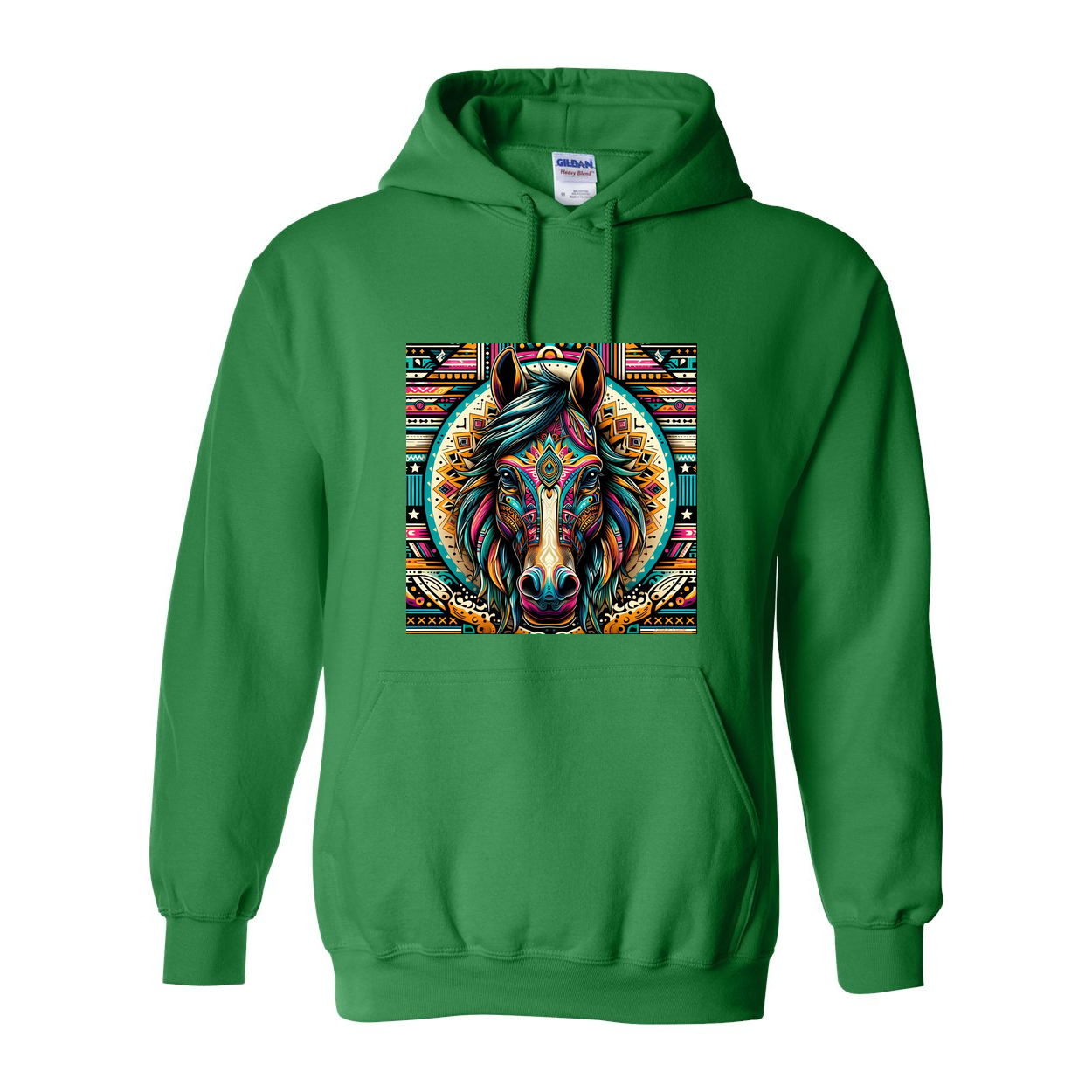 Tribal Horse Dusty Pull Over Front Pocket Hoodies