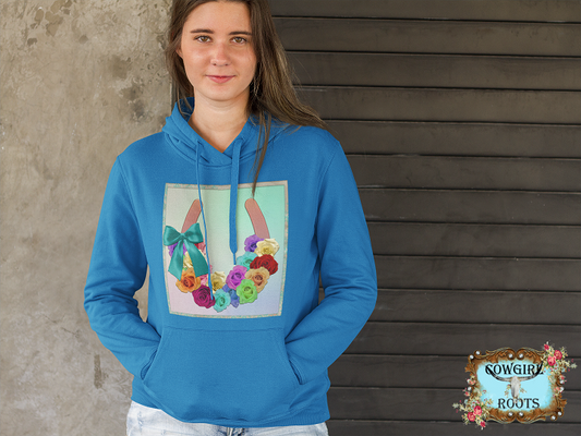 Cowgirl Roots™ Lucky Roses, Pull Over Front Pocket Hoodies