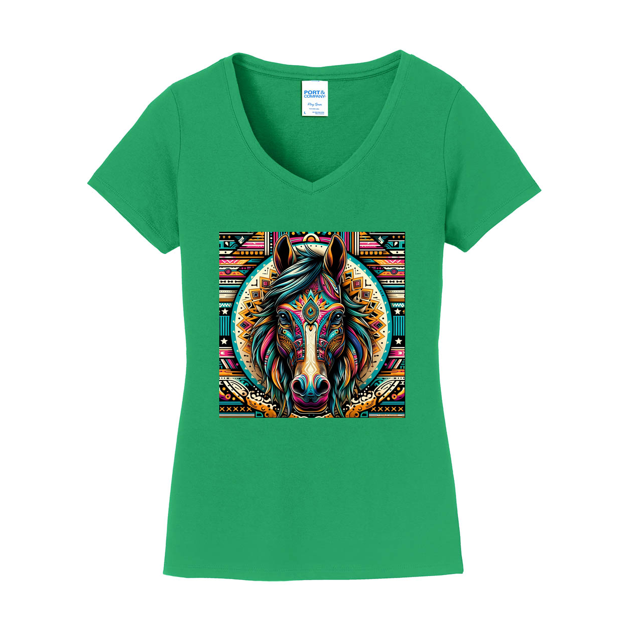 Dusty! Tribal Horse V Neck T Shirts