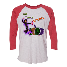 Load image into Gallery viewer, Just a Little Wicked Halloween 3/4 Sleeve Raglan T Shirts
