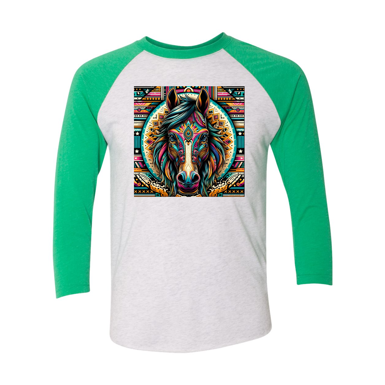 Tribal Horse Dusty! 3 4 Sleeve Raglan T Shirts