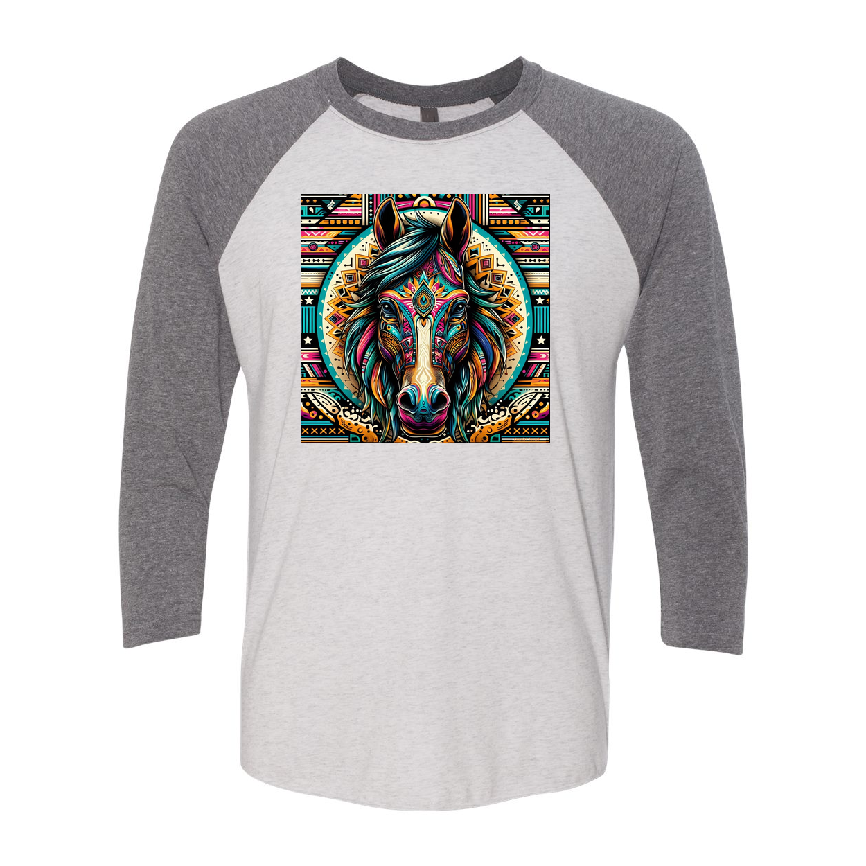 Tribal Horse Dusty! 3 4 Sleeve Raglan T Shirts