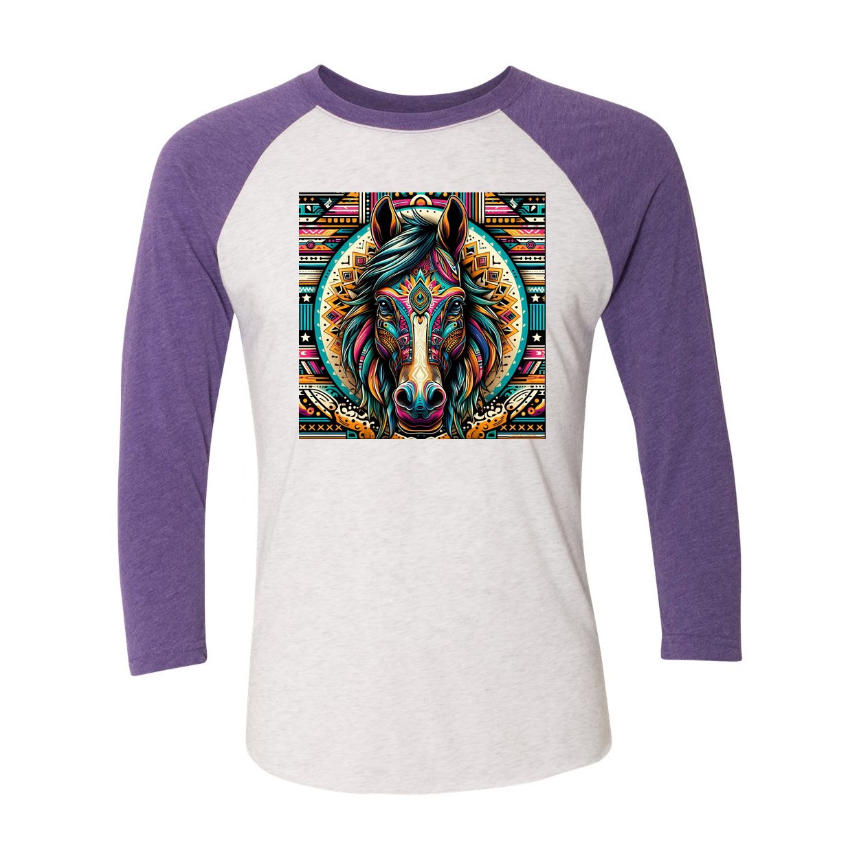 Tribal Horse Dusty! 3 4 Sleeve Raglan T Shirts