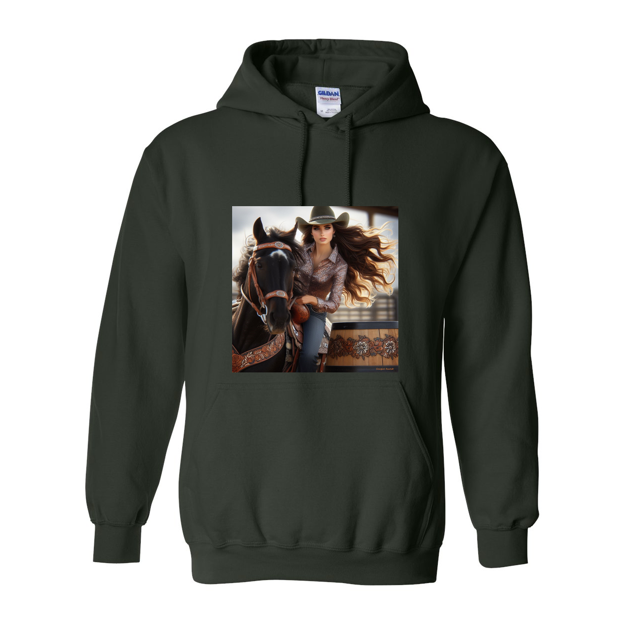 Rodeo Barrel Racer Pull Over Front Pocket Hoodies