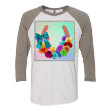 Load image into Gallery viewer, Lucky Roses Three Quarter 3/4 Sleeve Raglan T Shirts
