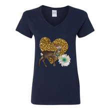 Load image into Gallery viewer, Classy Buck Heavy Cotton Women&#39;s V-Neck T-Shirt
