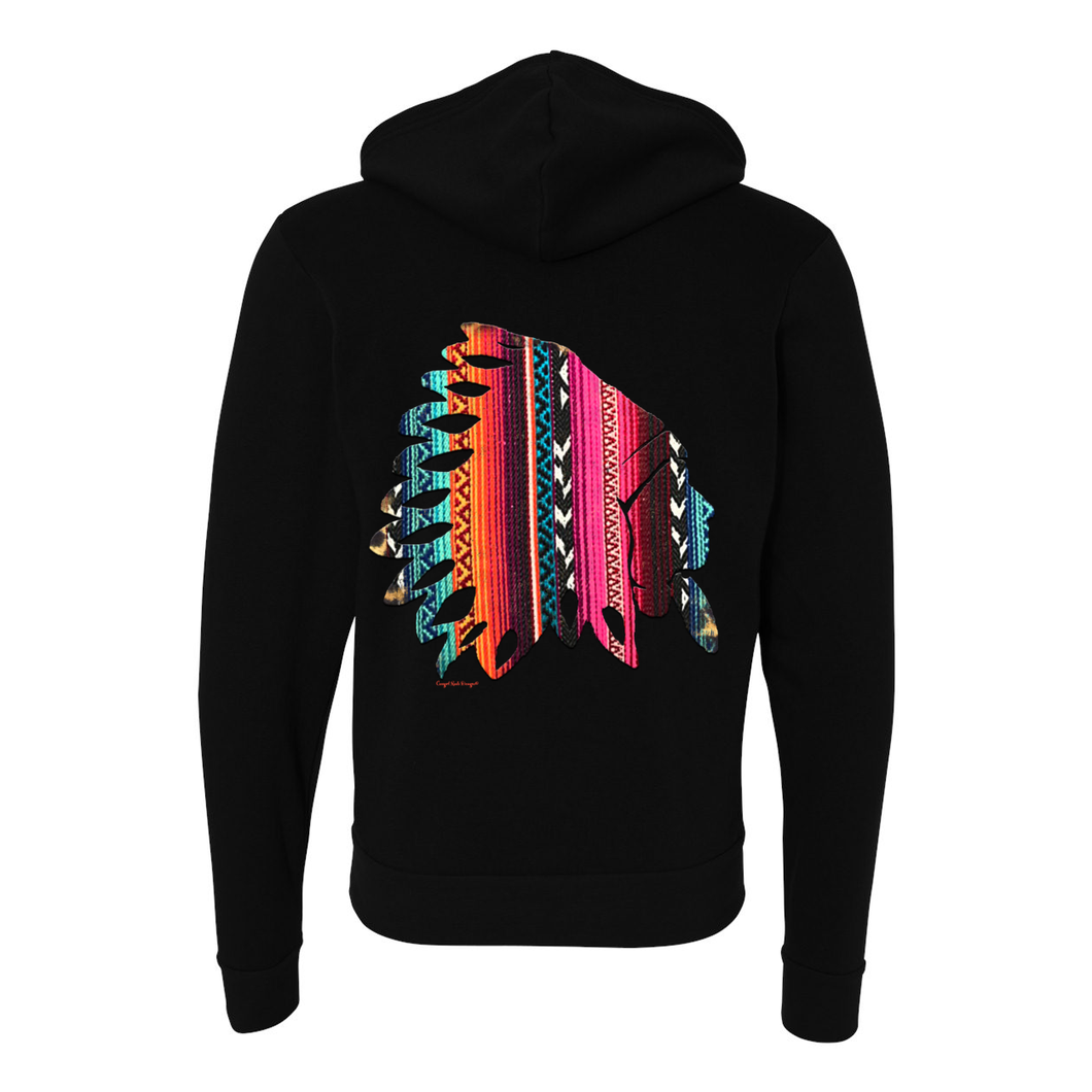 Cowgirl Roots™ The Chief, Full Zip-Up Front Pocket Hooded Sweatshirts