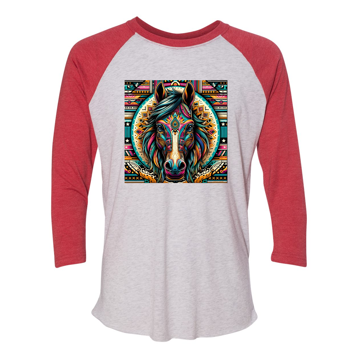 Tribal Horse Dusty! 3 4 Sleeve Raglan T Shirts