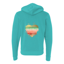 Load image into Gallery viewer, Cowgirl Roots™ Wood Splash Heart, Full Zip-Up Front Pocket Hooded Sweatshirts
