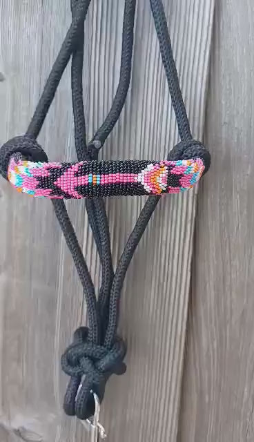 Straight Arrow Beaded Rope Horse and Pony Halters with Lead