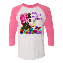 Load image into Gallery viewer, Life Is A Bed Of Roses Three Quarter 3/4 Sleeve Raglan T Shirts
