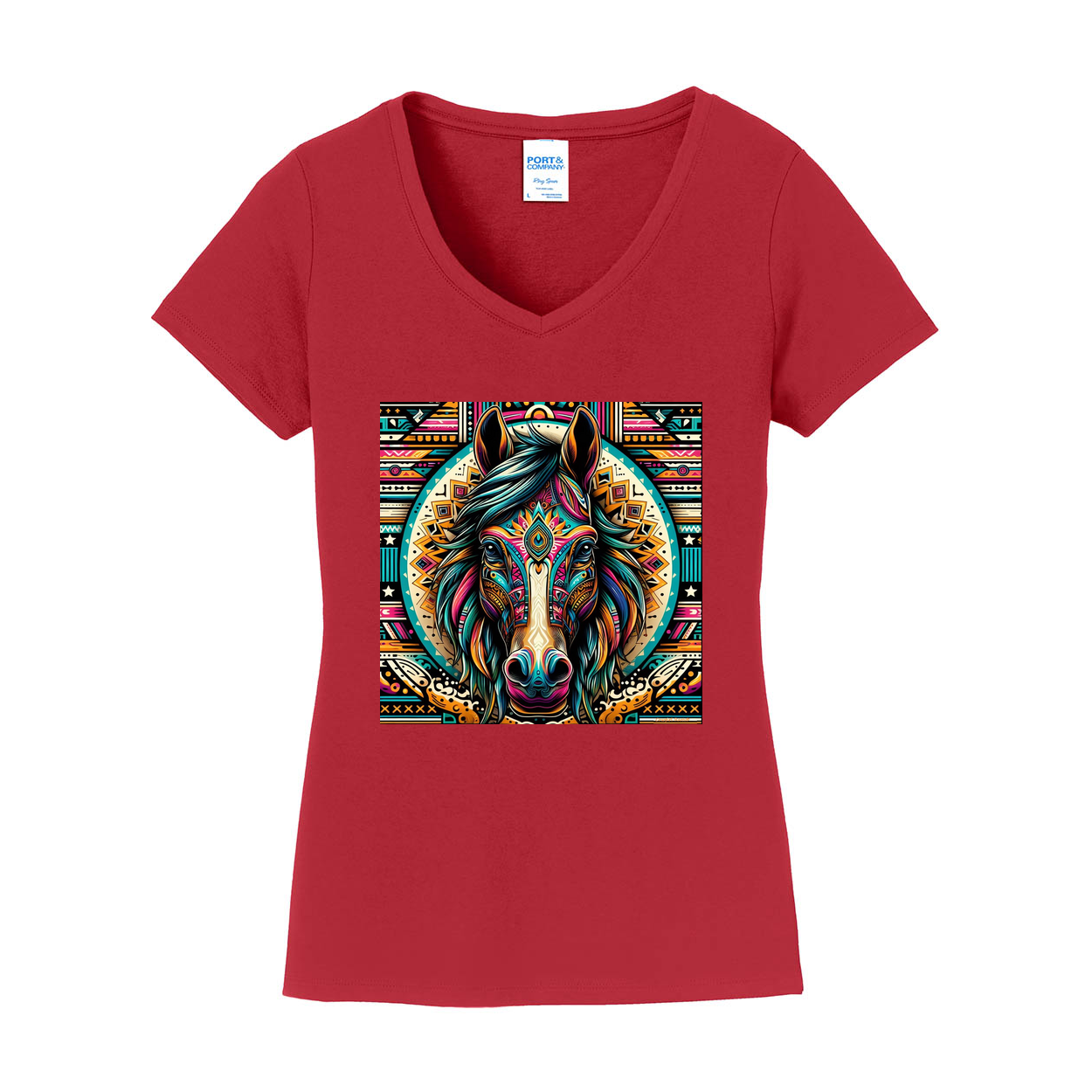 Dusty! Tribal Horse V Neck T Shirts