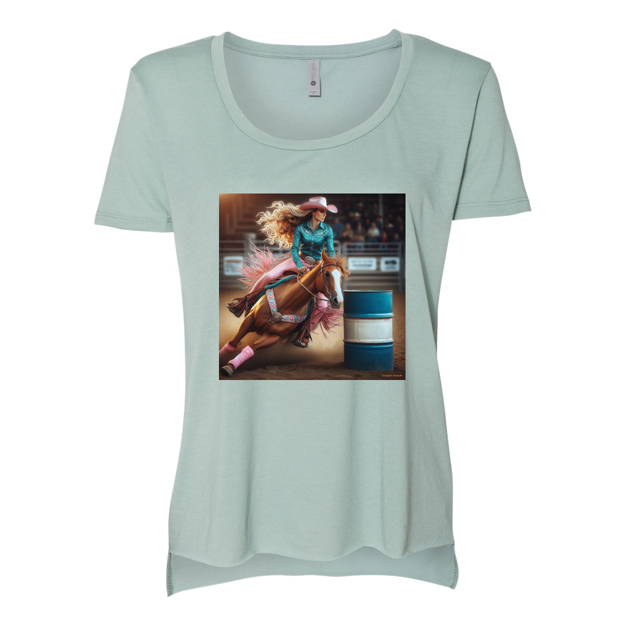 Turn N Burn Barrel Racer Scoop Neck T Shirts