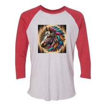 Load image into Gallery viewer, Tribal Horse Chief 3 4 Sleeve Raglan T Shirts
