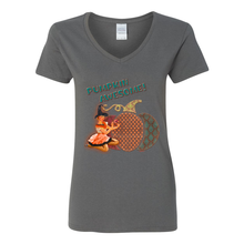 Load image into Gallery viewer, Pumpkin Awesome Halloween V Neck Cotton T Shirts
