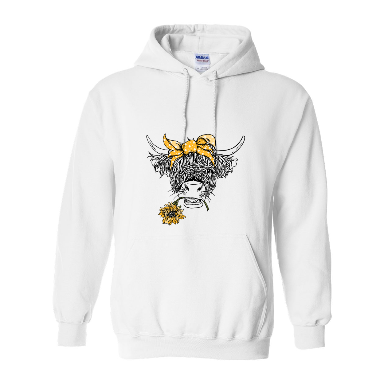 Cowgirl Roots™ Shaggy Cow, Pull Over Front Pocket Hoodies