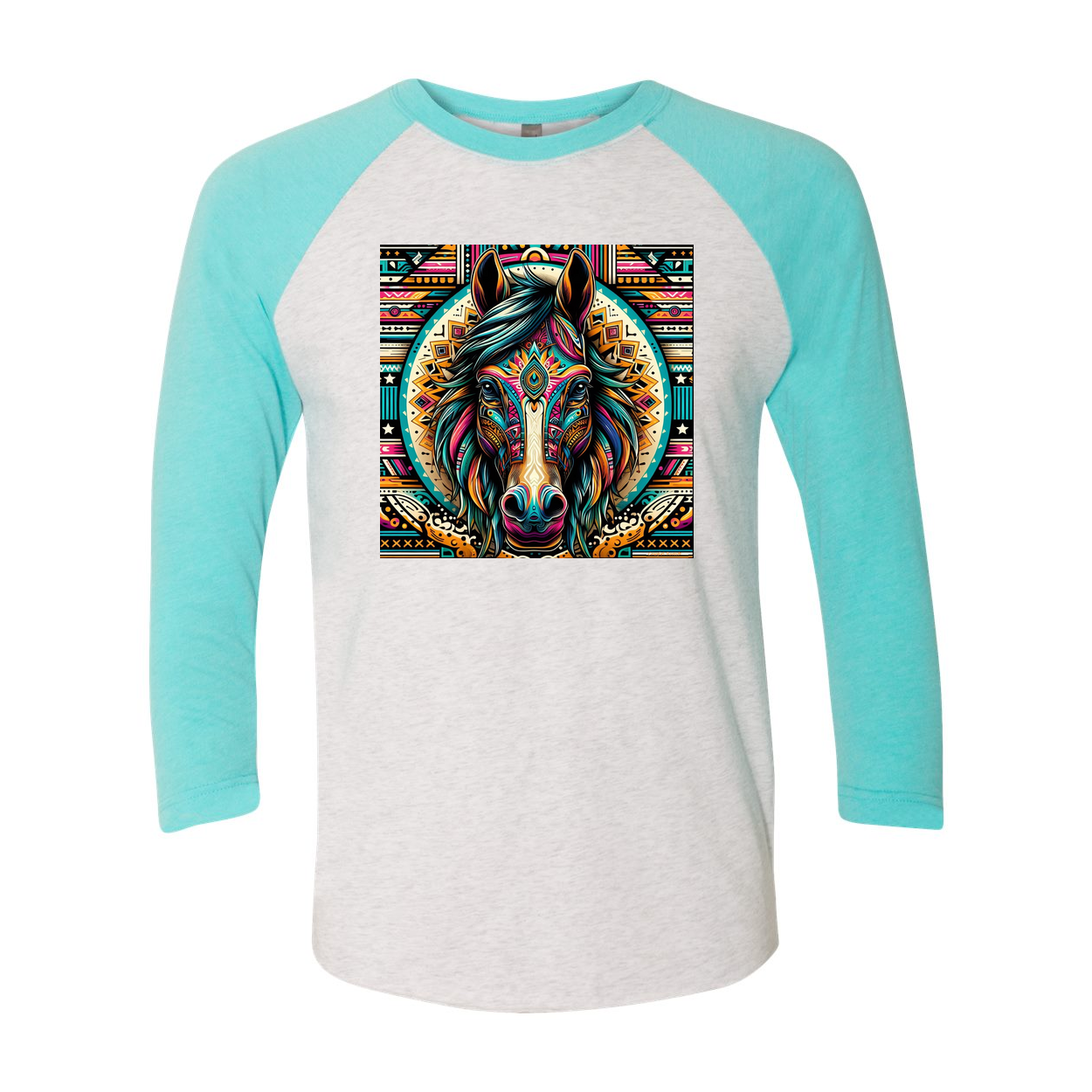 Tribal Horse Dusty! 3 4 Sleeve Raglan T Shirts