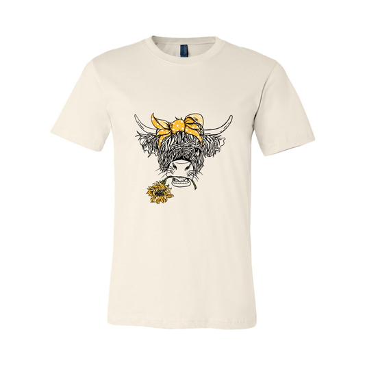 Cowgirl Roots™  Shaggy Cow with Sunflower T Shirts