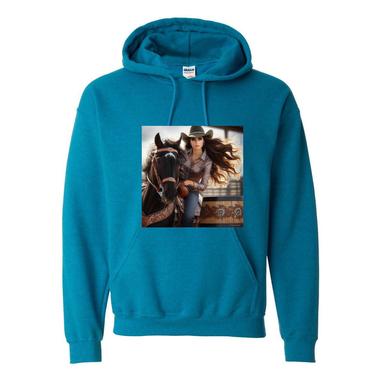 Rodeo Barrel Racer Pull Over Front Pocket Hoodies