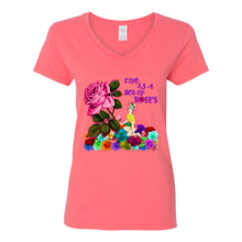 Load image into Gallery viewer, Life Is A Bed Of Roses V-Neck Cotton T-Shirts
