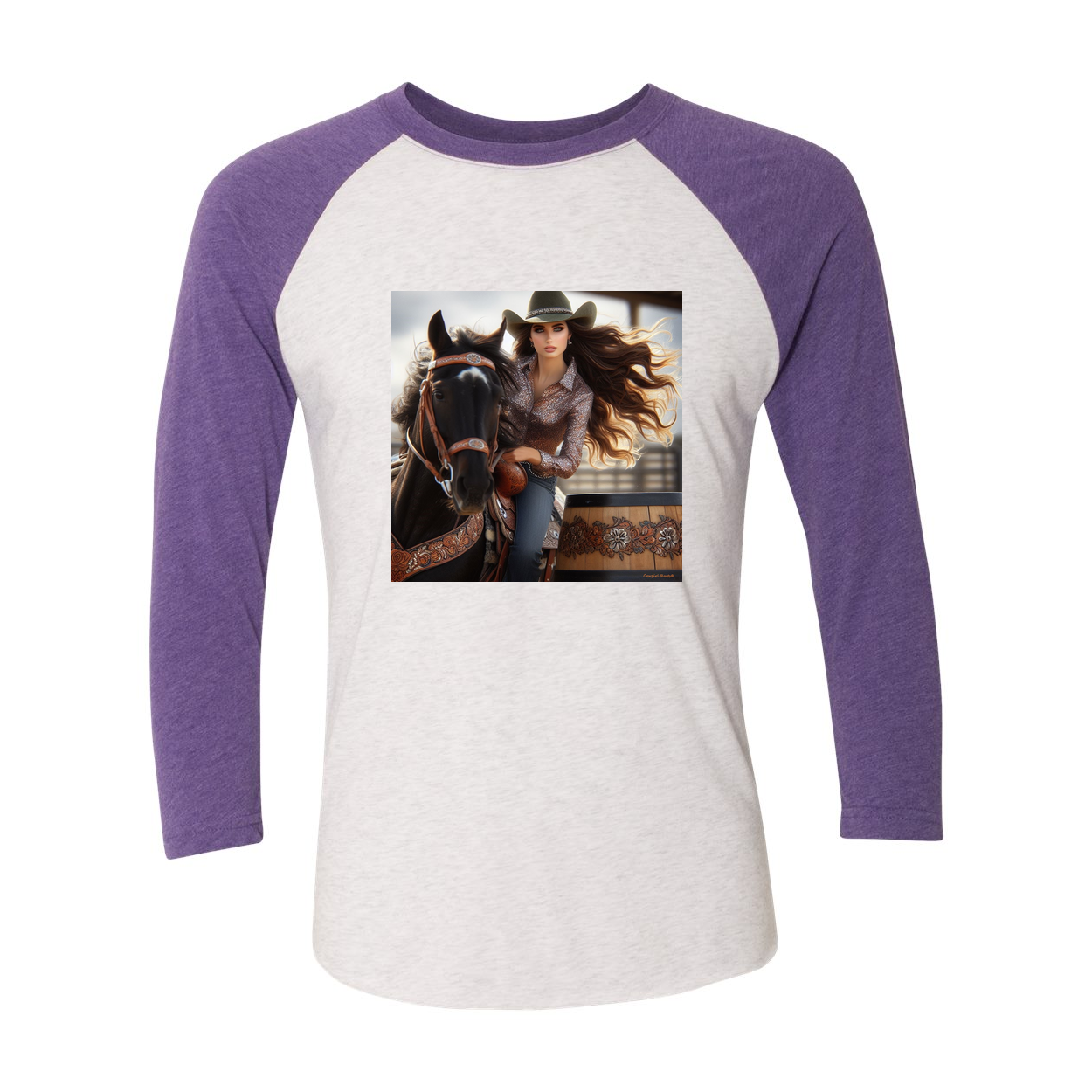 Rodeo Barrel Racer 3 4 Sleeve Raglan T Shirt