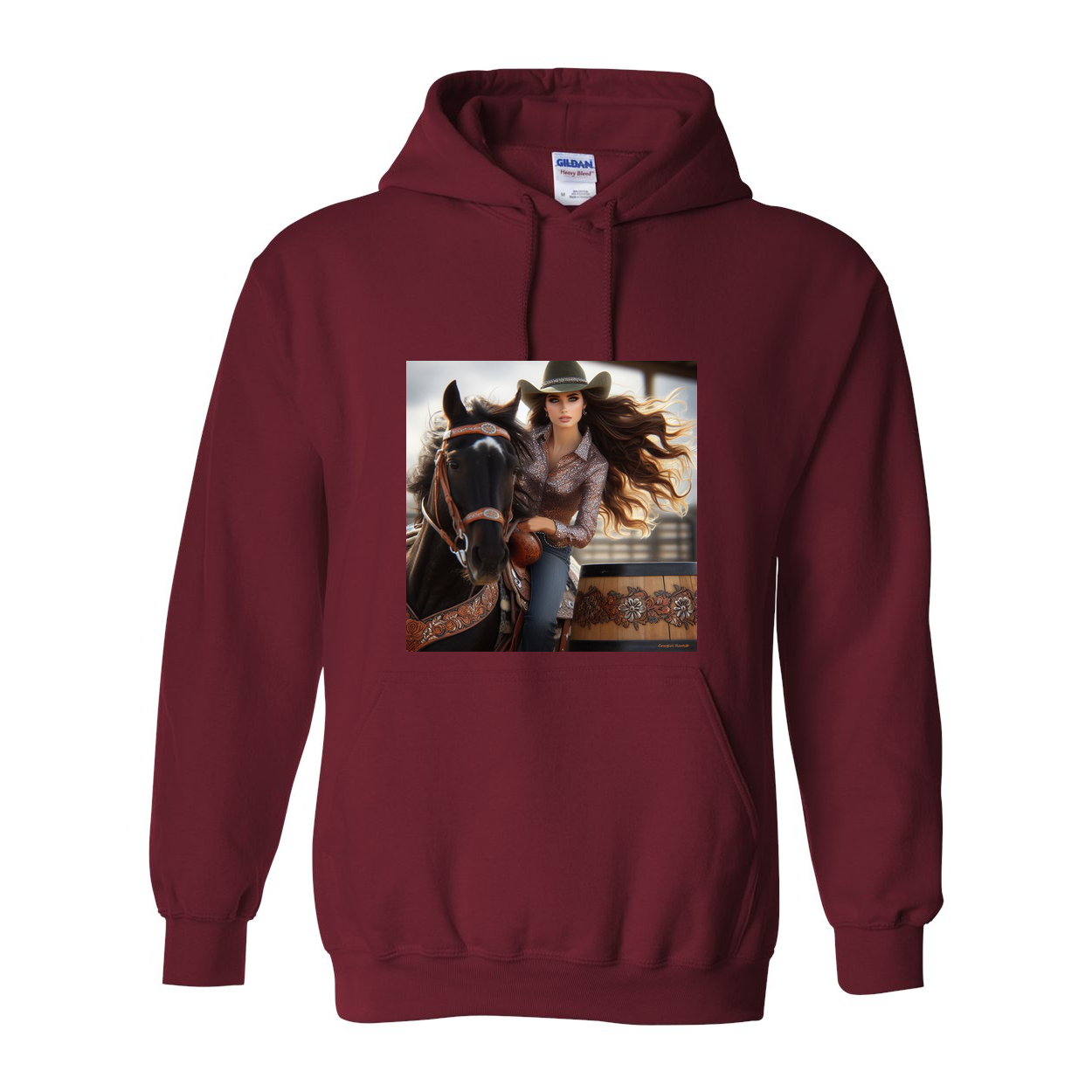 Rodeo Barrel Racer Pull Over Front Pocket Hoodies