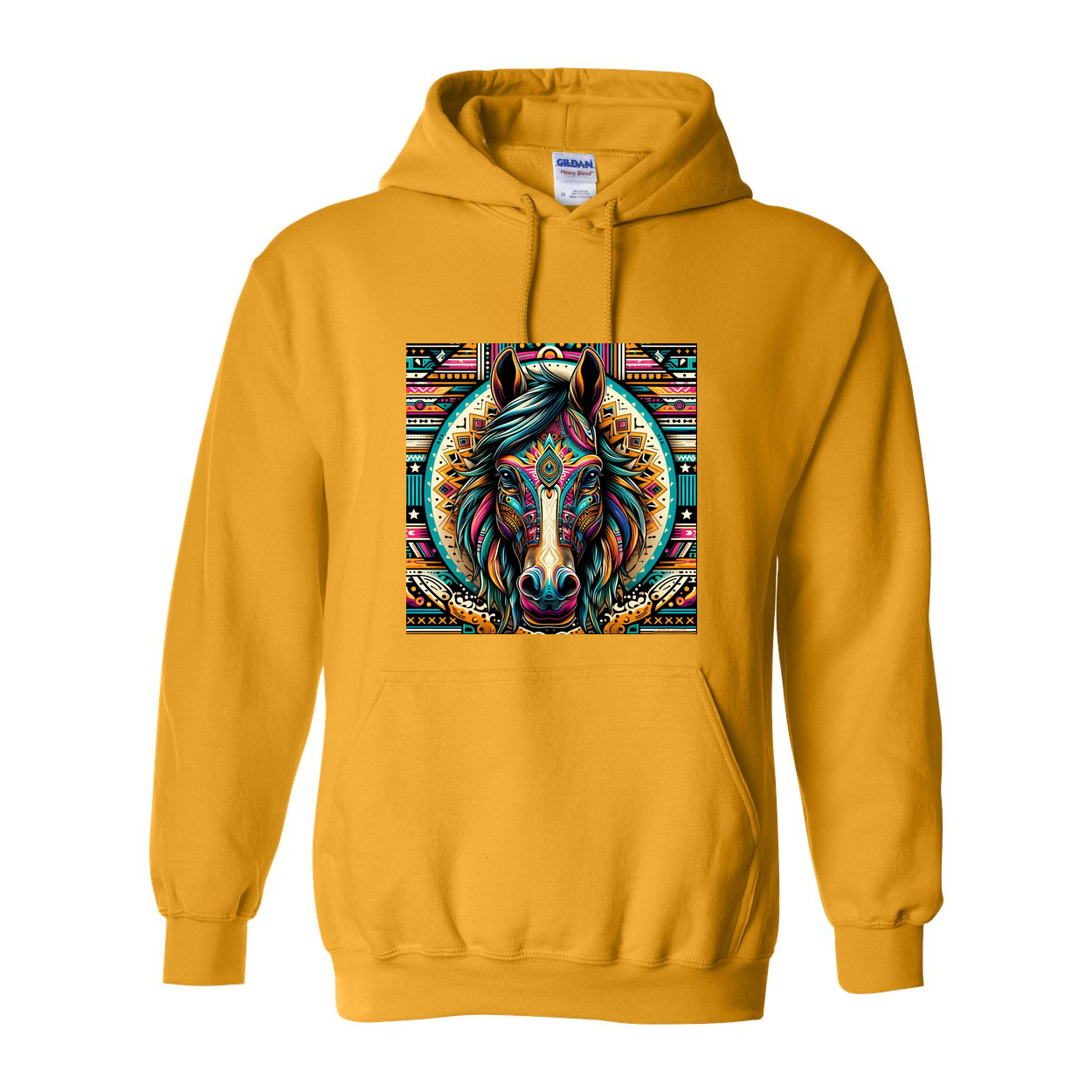 Tribal Horse Dusty Pull Over Front Pocket Hoodies