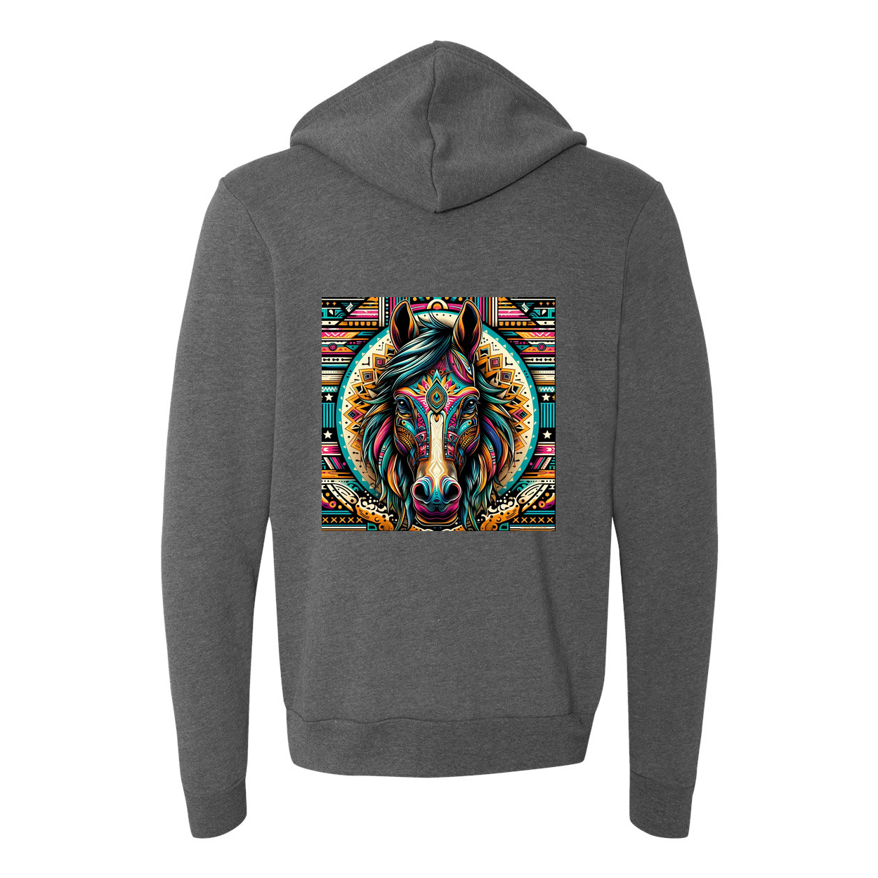 Tribal Horse Dusty Zip-Up Front Pocket Hooded Sweatshirts