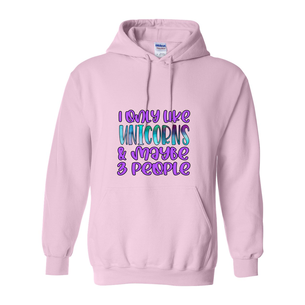 Cowgirl Roots™ I Only Like Unicorns and Maybe 3 People Pull Over Front Pocket Hoodies