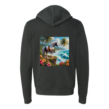 Load image into Gallery viewer, Tropical Red and White Paint Horse Zip-Up Front Pocket Hooded Sweatshirts
