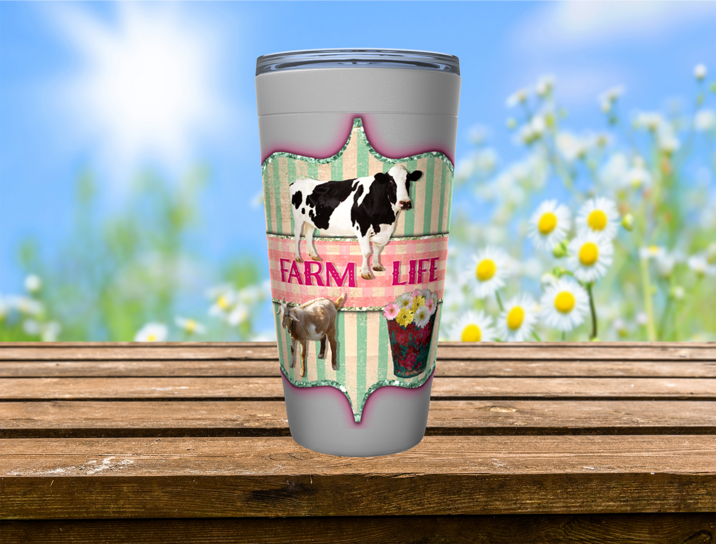 Cowgirl Roots™ Tumbler 20oz Farm Life Stainless Steel Insulated Hot and Cold Mug