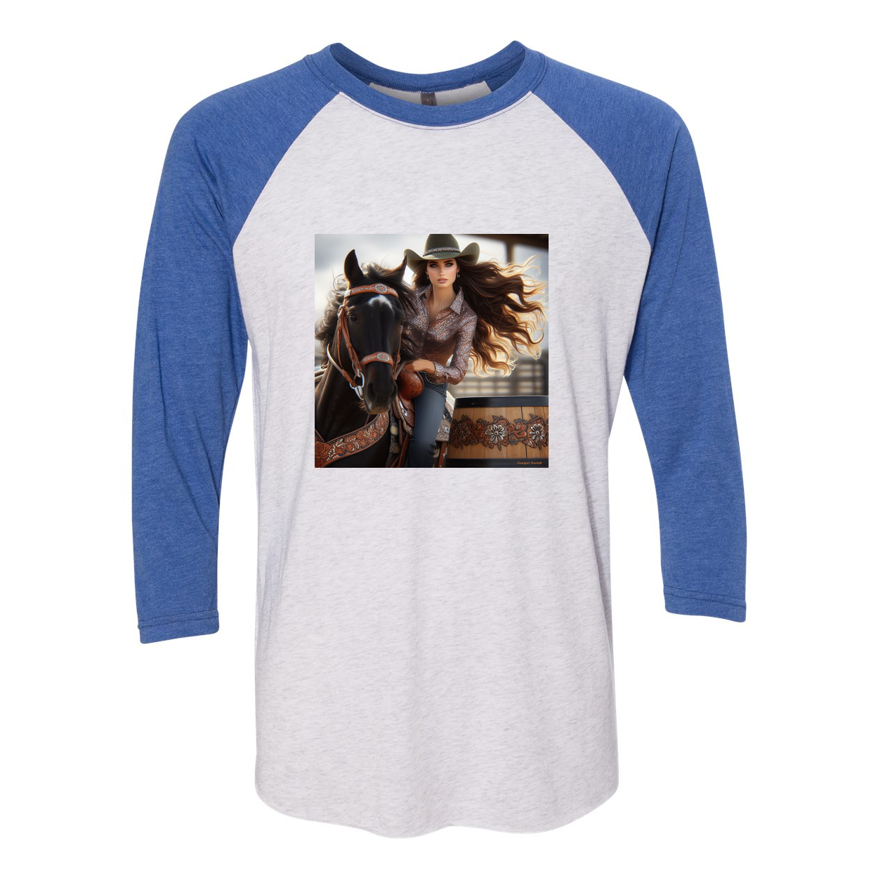 Rodeo Barrel Racer 3 4 Sleeve Raglan T Shirt