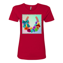 Load image into Gallery viewer, Cowgirl Roots™ Lucky Roses Horseshoe Boyfriend T Shirts
