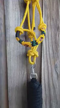 Load and play video in Gallery viewer, Helios Anthos Bold Sunflower Hand Beaded Rope Halter in Yellow with Black Lead Rope For Horse and Pony
