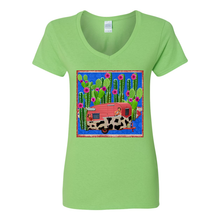 Load image into Gallery viewer, Cactus Cowgirl V-Neck Cotton T-Shirts
