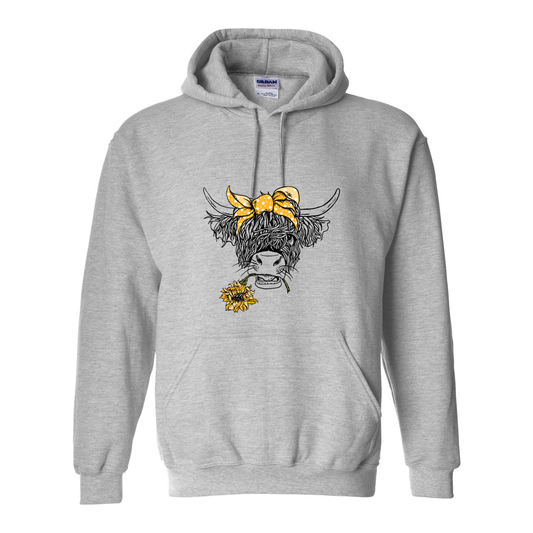 Cowgirl Roots™ Shaggy Cow, Pull Over Front Pocket Hoodies