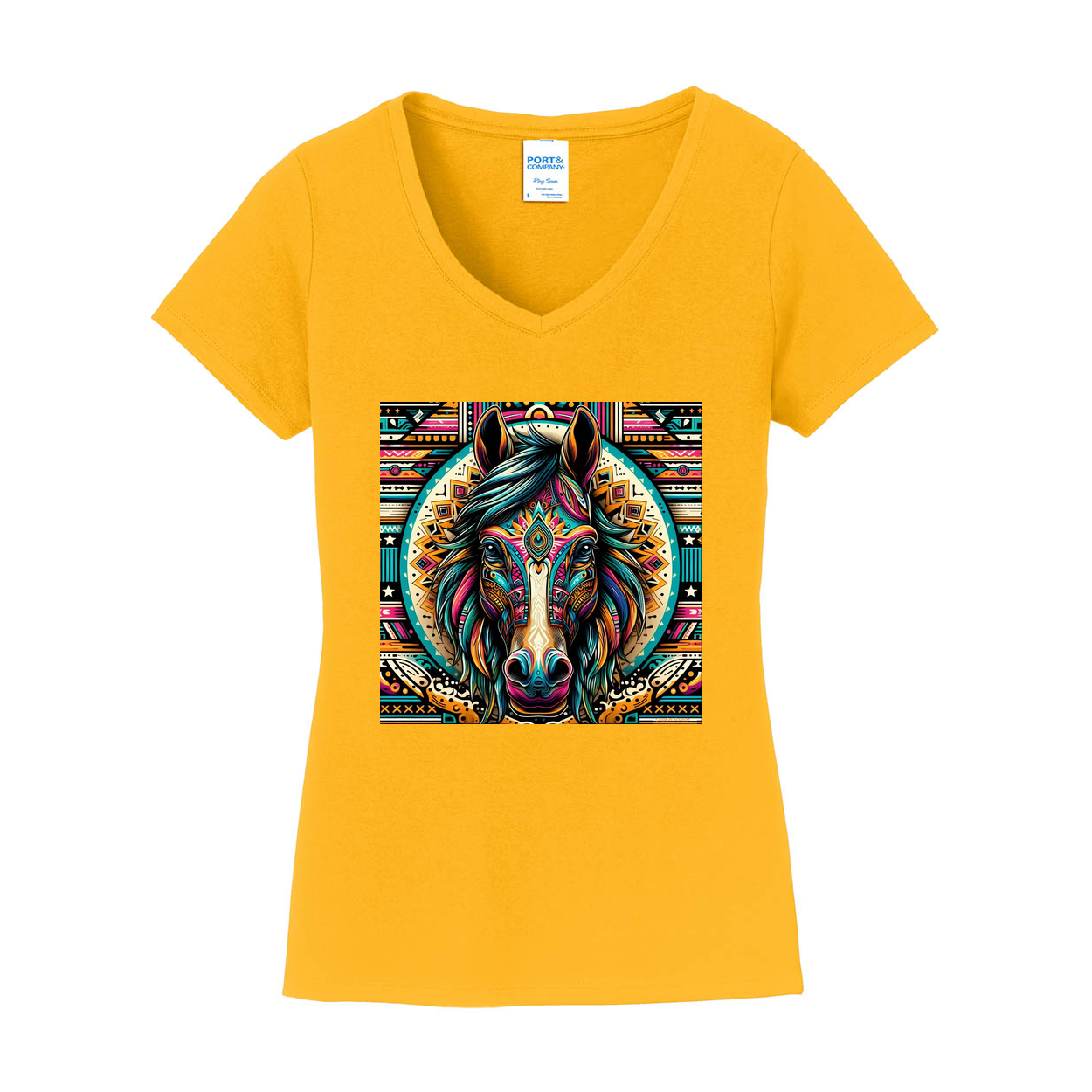 Dusty! Tribal Horse V Neck T Shirts