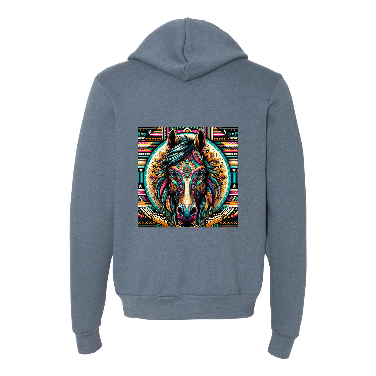 Tribal Horse Dusty Zip-Up Front Pocket Hooded Sweatshirts