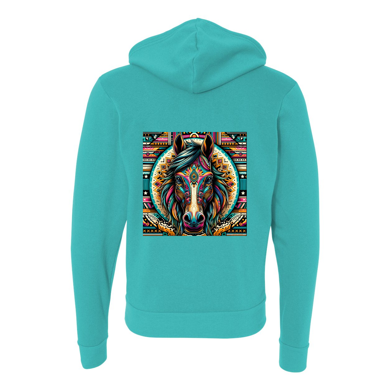 Tribal Horse Dusty Zip-Up Front Pocket Hooded Sweatshirts