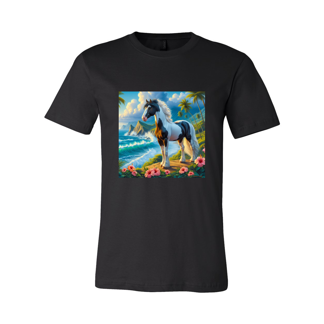 Tropical Black and White Paint Horse T Shirts