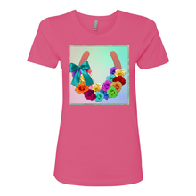 Load image into Gallery viewer, Cowgirl Roots™ Lucky Roses Horseshoe Boyfriend T Shirts
