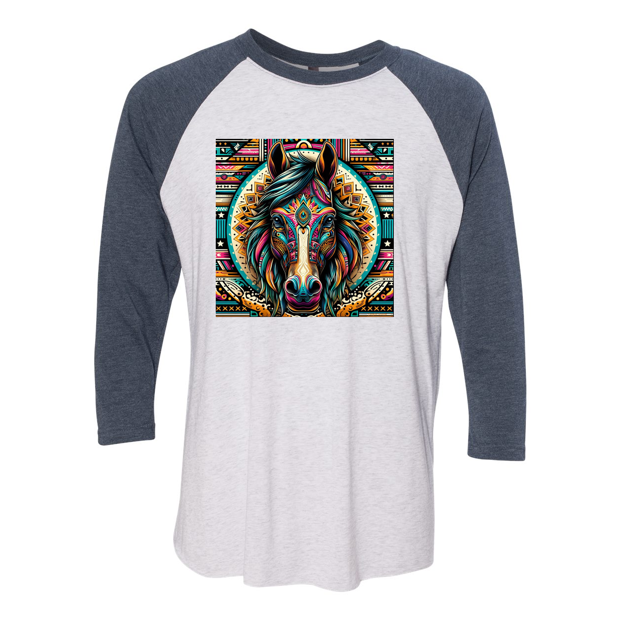 Tribal Horse Dusty! 3 4 Sleeve Raglan T Shirts