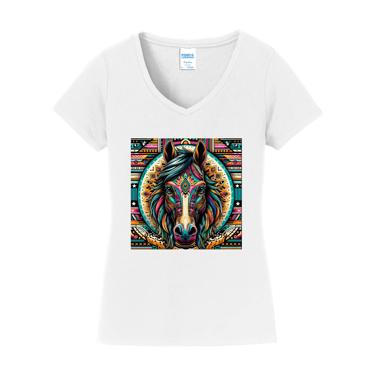 Dusty! Tribal Horse V Neck T Shirts