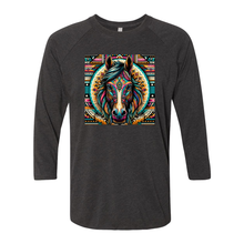 Load image into Gallery viewer, Tribal Horse Dusty! 3 4 Sleeve Raglan T Shirts
